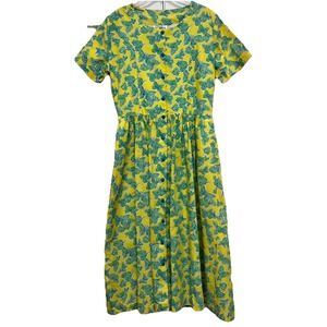 Vintage Lilly Pulitzer Size 12 SS Long Dress Yellow Blue‎ Green Butterflies